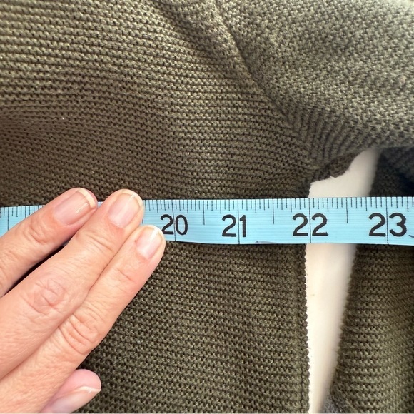 Arturo Calle Olive Green Cotton Long Sleeve Shawl Button Collar Sweater Shirt MD - Picture 11 of 11